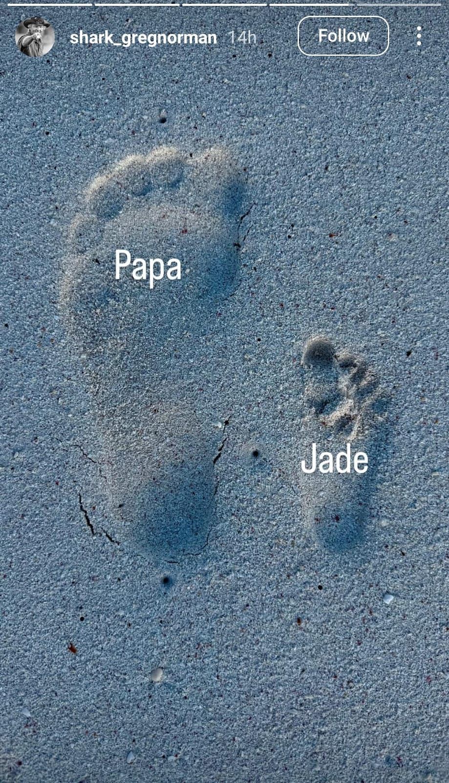 Footprints ( via Greg Norman's Instagram story)